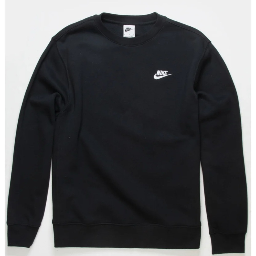 NIKE Sportswear Club Fleece Mens Crewneck Sweatshirt Black Size medium
